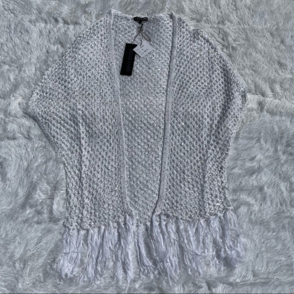 DOLCE CABO White Crochet Tassel Cardigan Small - Picture 4 of 9